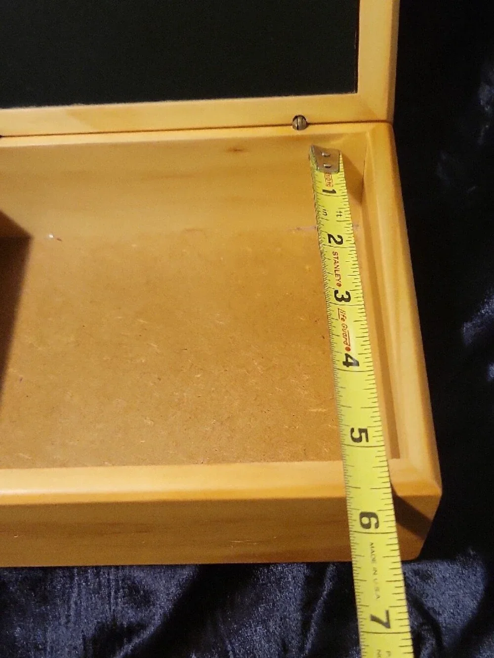 Natural Wood Jewelry Box with Glass Interior Lid for a Photo Insert